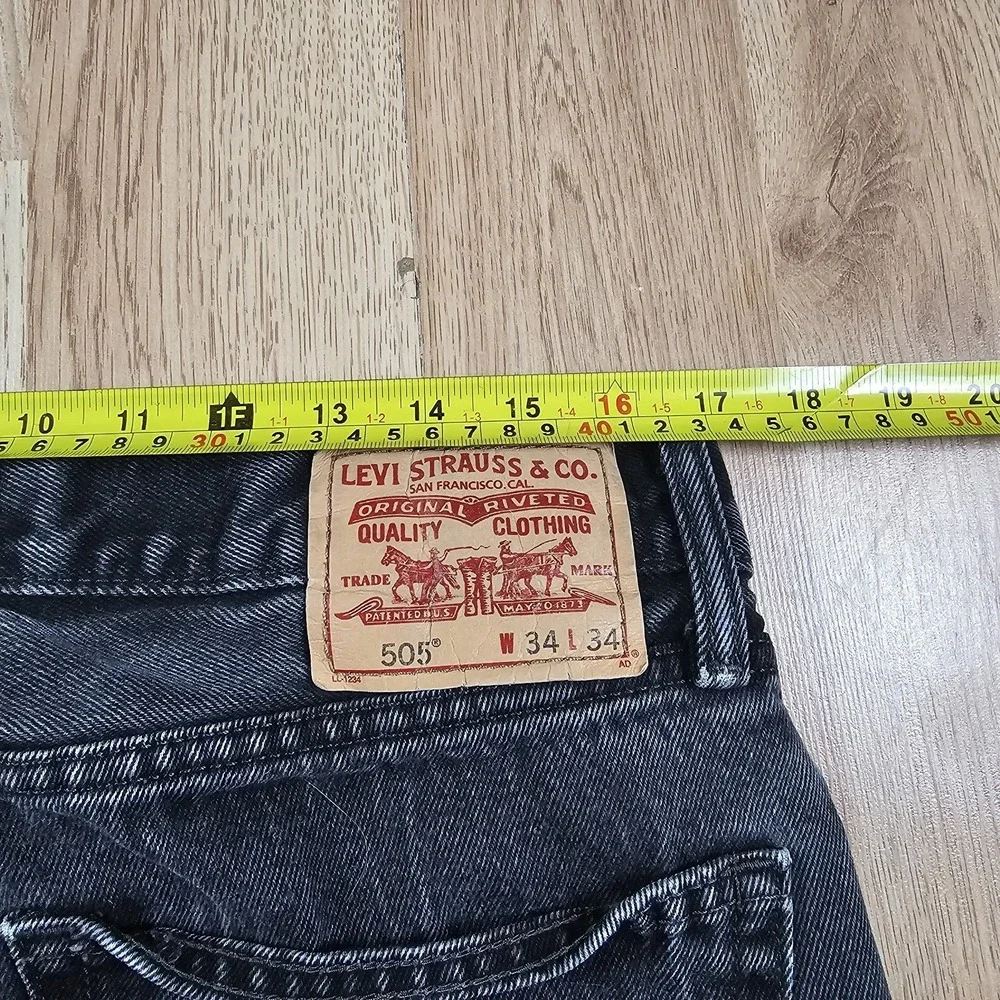 Vintage‎ Levis Jeans Mens 34x34 Black Denim 505 Regular Fit Straight Pants Y2K